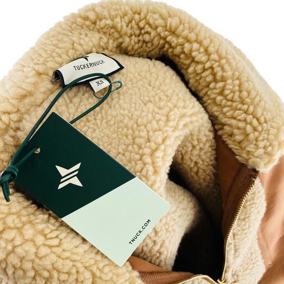 Tuckernuck | NEW Stella Camel Shearling 1/4 Zip Sherpa Jacket Size XS - Picture 14 of 15